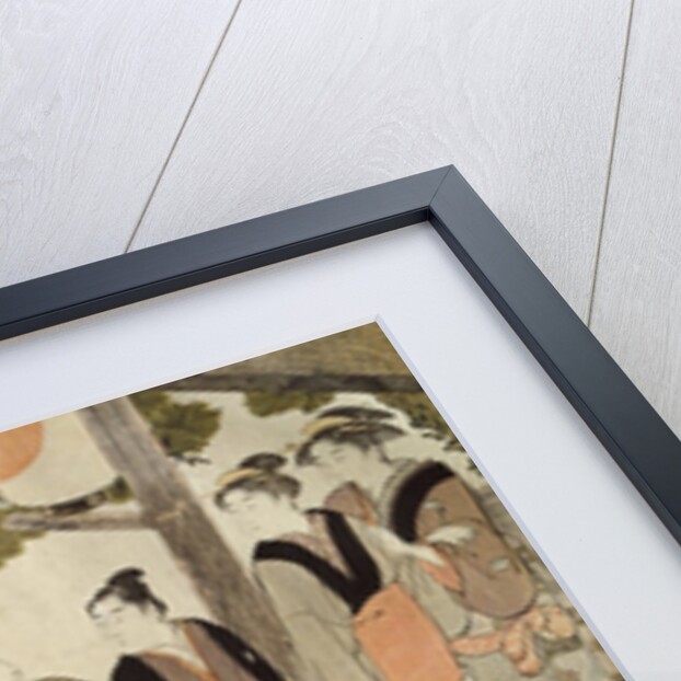 An arranged introduction at a Shrine by Torii Kiyonaga