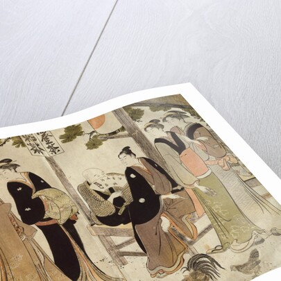 An arranged introduction at a Shrine by Torii Kiyonaga