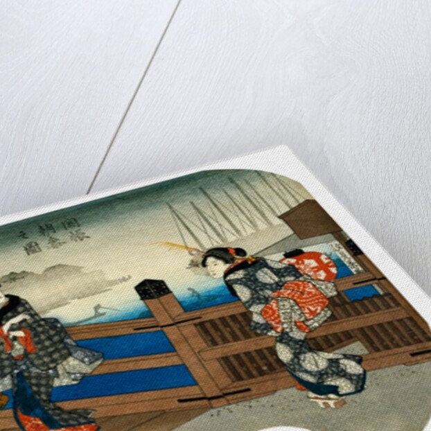 Women on Bridge by Utagawa Hiroshige