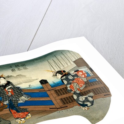 Women on Bridge by Utagawa Hiroshige