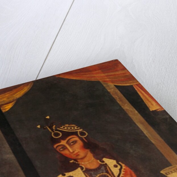 Lady seated playing the guitar. Iran, Qajar dynasty, early 19th century by Unknown