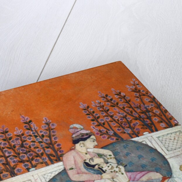 Lovers on a terrace. Guler, India, early 19th century by Unknown