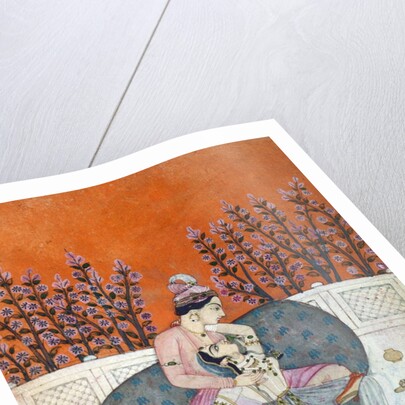 Lovers on a terrace. Guler, India, early 19th century by Unknown