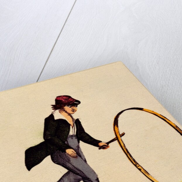 Detail of a boy with a hoop, from The Instructure Picture Book. England, 1857 by Unknown