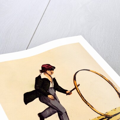 Detail of a boy with a hoop, from The Instructure Picture Book. England, 1857 by Unknown