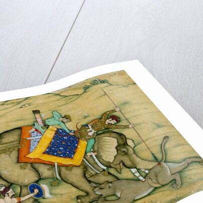 A Mughal Prince spearing a lioness. India, 1605 by Unknown