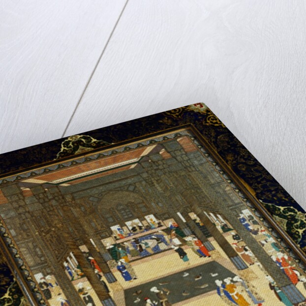 Miniature painting of a court scene by Haj Al Mulk