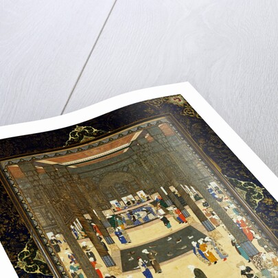 Miniature painting of a court scene by Haj Al Mulk
