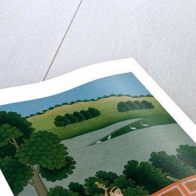 A lady playing the Vina. Murshidabad, India, mid-18th century by Unknown