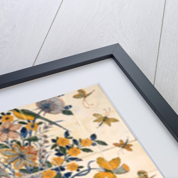 Tile panel with flowers and birds. Delft, Netherlands, 18th century by Anonymous