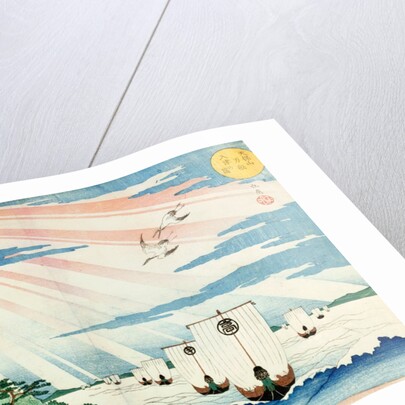 Ships entering Tempozan Harbour by Yashima Gakukei
