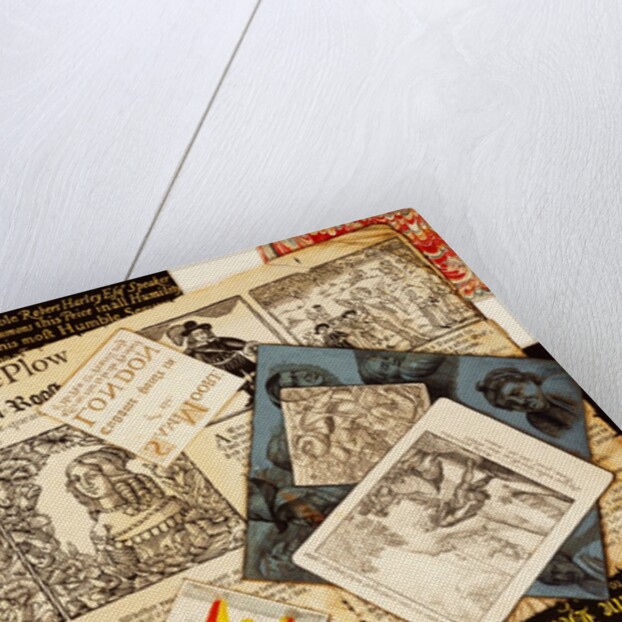 Trompe l'oeil, engravings and pages from books by Samuel Moore