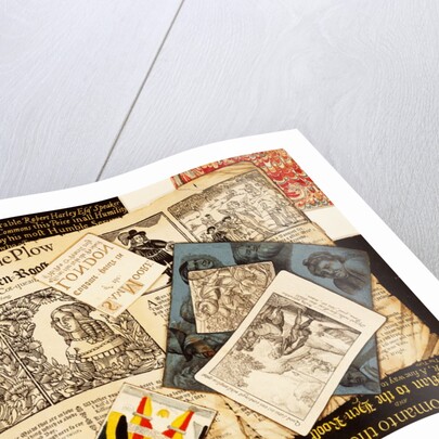 Trompe l'oeil, engravings and pages from books by Samuel Moore