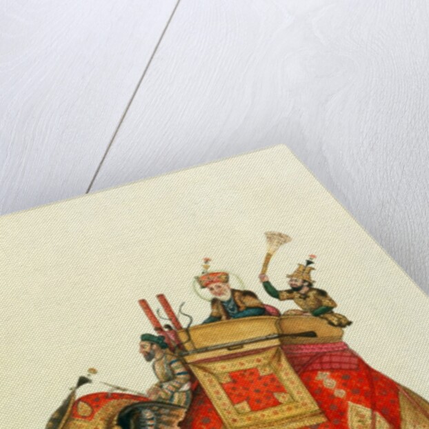 Akbar II mounted on an elephant, Delhi Company School by Delhi Company School