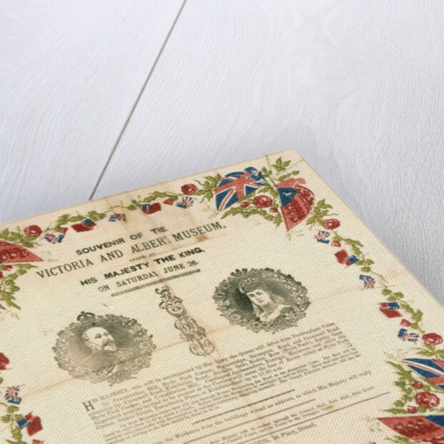 Paper napkin, Souvenir of The Opening of The V&A Museum. England, 1909 by Unknown