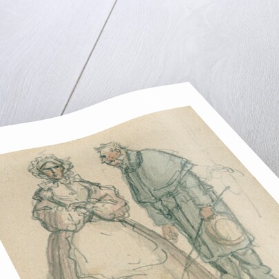 Coachman and Housekeeper by John Leech