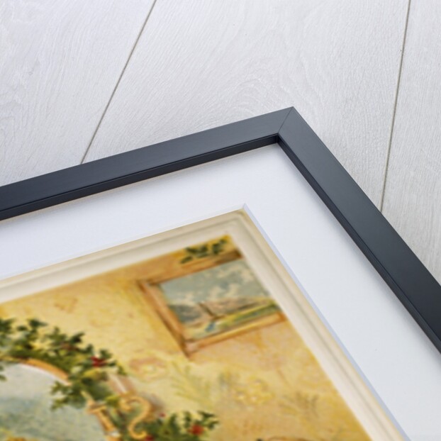 Card showing a boy and a girl pulling Christmas crackers. England, 19th-20th century by Unknown