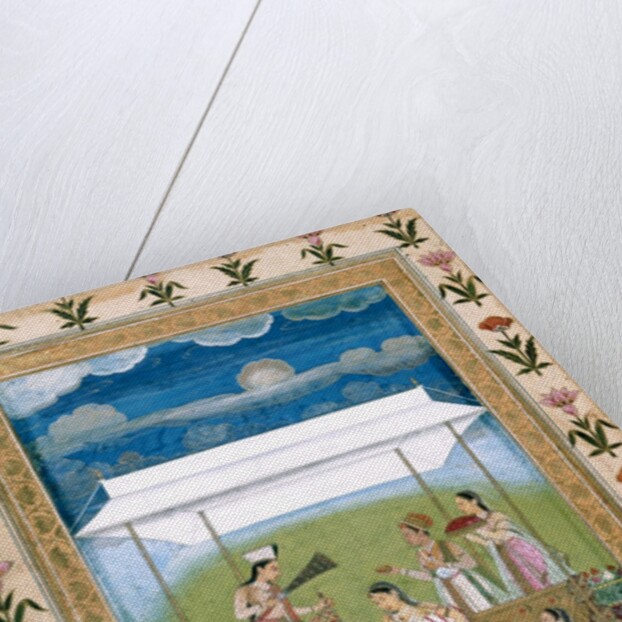 Ladies on a terrace under a canopy. India, Mughal period, c.1725-30 by Unknown