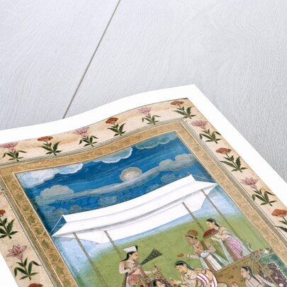 Ladies on a terrace under a canopy. India, Mughal period, c.1725-30 by Unknown