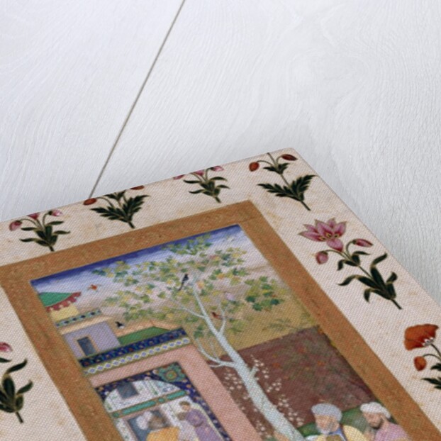 An artist decorating the inner wall of a pavilion. India, early 17th century by Unknown