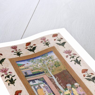 An artist decorating the inner wall of a pavilion. India, early 17th century by Unknown