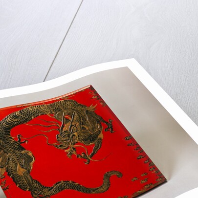 Dragon design on writing box by Ichidayu Masatomo Shimizu