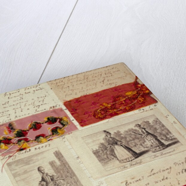 Two pages from a textile album by Barbara Johnson