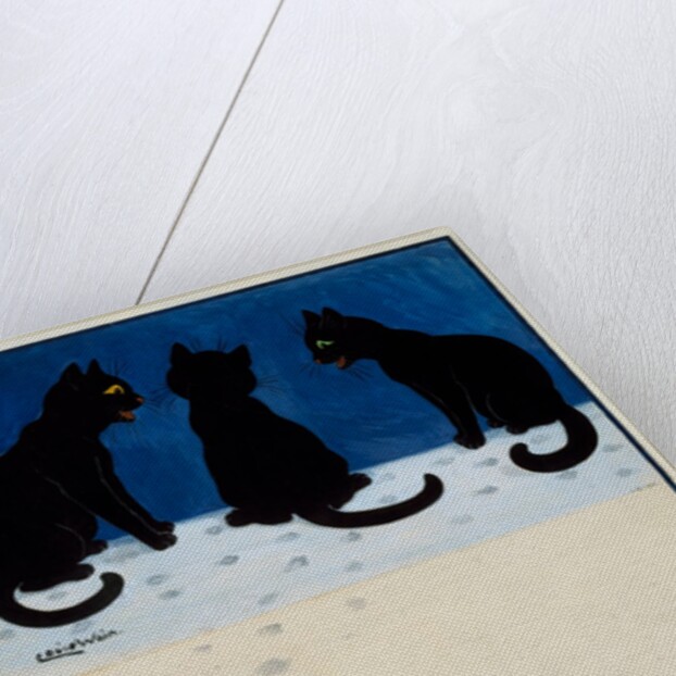 Three Black Cats in The Snow by Louis William Wain