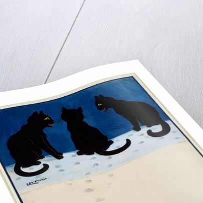 Three Black Cats in The Snow by Louis William Wain