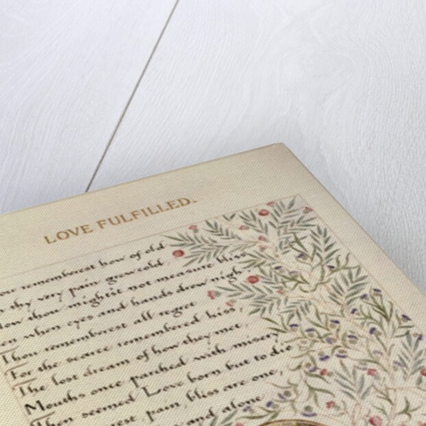 Title page from Love Fulfilled by William Morris