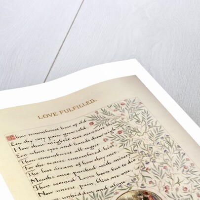 Title page from Love Fulfilled by William Morris