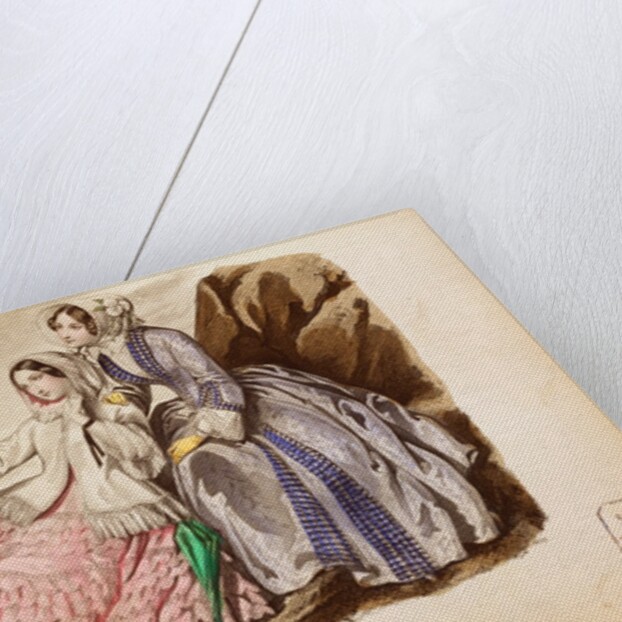 Two Women on Rocks, Le Follet, Journal du Grand Monde. France, 19th century by Anonymous