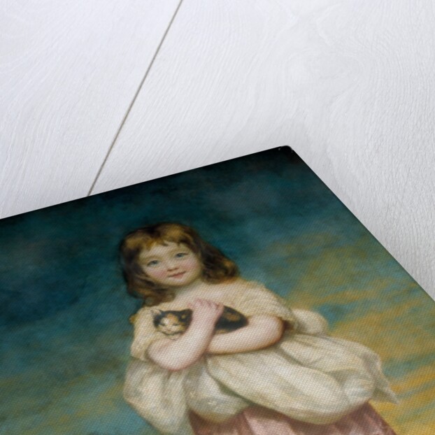 A Little Girl Nursing a Kitten by James Northcote