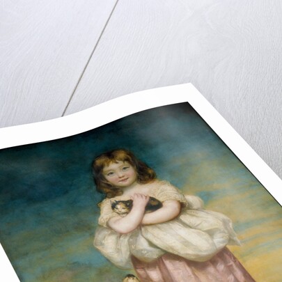 A Little Girl Nursing a Kitten by James Northcote