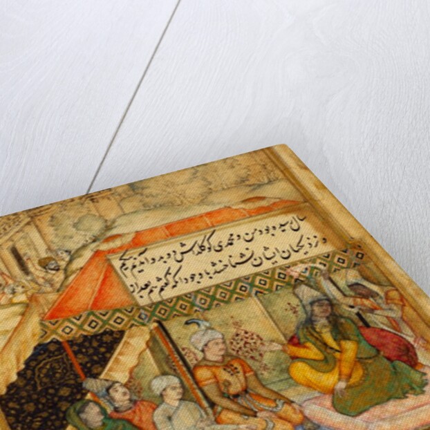 Queen holding audience in a tent by Unknown