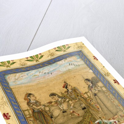 Lady attended by three maids by Anonymous