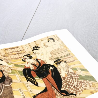Scene of Women at a Bathhouse from the Kabuki's play Yamato Meisho Senbonzakura by Utagawa Kunisada