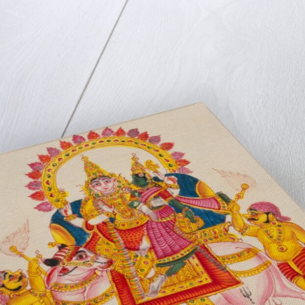 Shiva and Parvati on the bull Nandi by Unknown