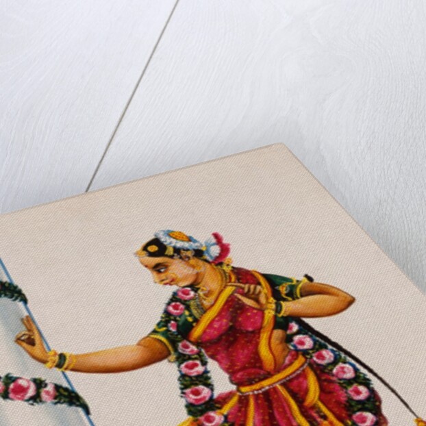 Dancing girl with rose-garland by Unknown