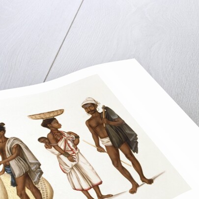 A lambadi man, basket-maker and tank-digger each with their wives by Unknown