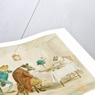 Frog, Rat and Mouse at Table by Randolf Caldecott