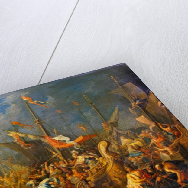 Anthony and Cleopatra at the battle of Actium by Johann Georg Platzer