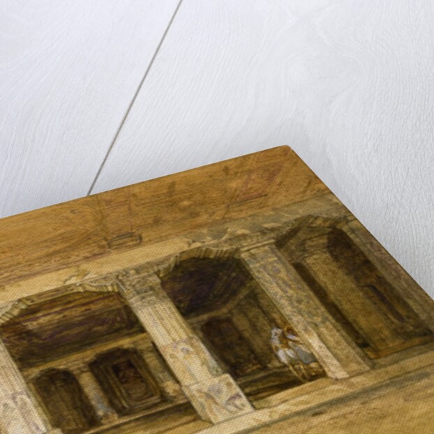 Robert Gill, copying the Ajanta frescoes by William Simpson