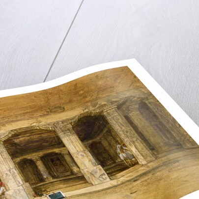 Robert Gill, copying the Ajanta frescoes by William Simpson