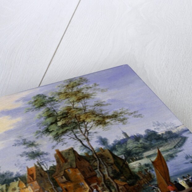 A Flemish Village with a River View by Peeter Gysels