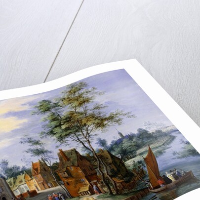 A Flemish Village with a River View by Peeter Gysels