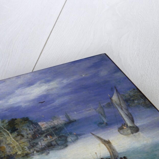 River  Scene with Boats and Figures by Jan Brueghel(the Elder)