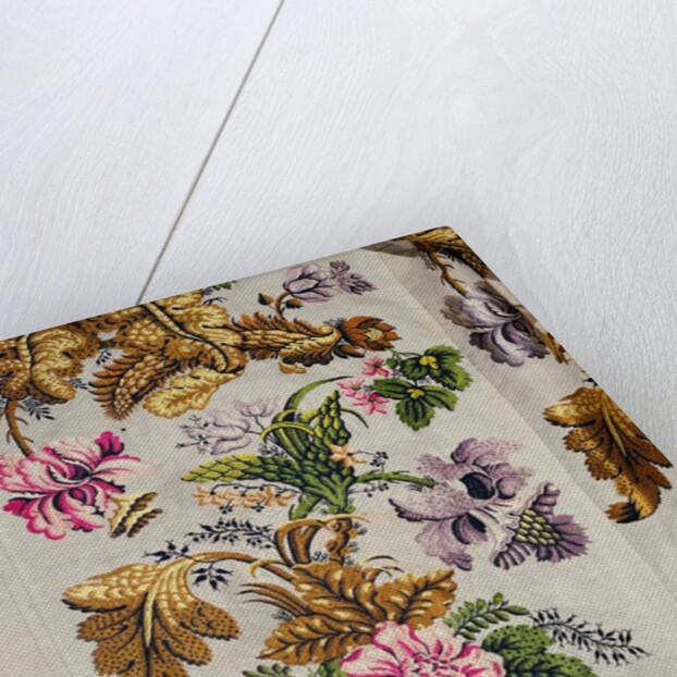 Brocaded floral textile, robe detail. England, c.1730 by Unknown