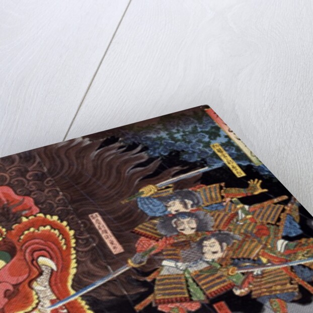 Minimoto Yorimitsu slaying the Giant Shutendoji by Utagawa Yoshitsuya