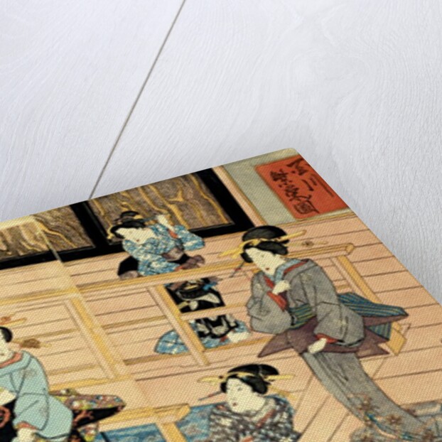 Interior view of a restuarant by Utagawa Kunisada I